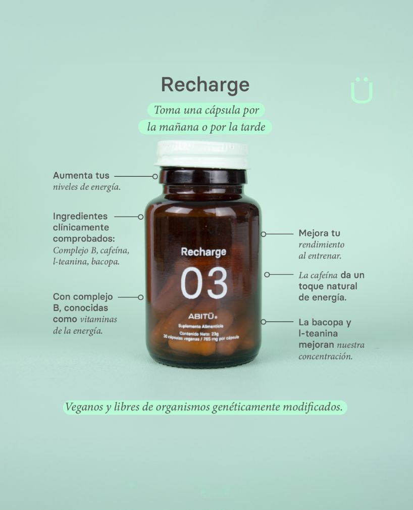 Recharge (Complejo Vitamina B, L-Teanina, Bacopa, Cafeína)